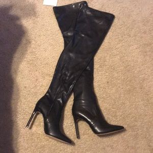 NWT patent leather thigh high boots by H&M